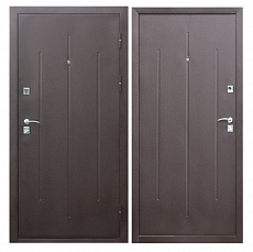 Дверь металлическая "Стройгост 7-2" 860х2050мм, левая, мет/мет, 2 замка, 3 петли