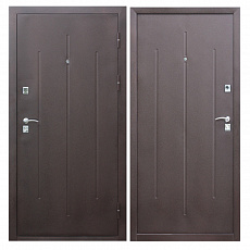 Дверь металлическая "Стройгост 7-2" 860х2050мм, левая, мет/мет, 2 замка, 3 петли