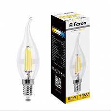 Лампа КЛЛ 11/827 Е14 D38х116 свеча Feron