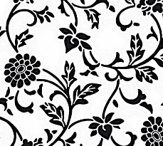 Клеенка столовая Пикассо шир.1,4 м Цветы черный узор 415A