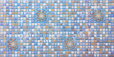 Панель ПВХ 955*480мм Мозаика медальон синий (30шт/уп)